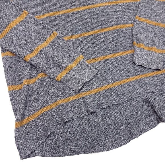 American Eagle Jegging Fit Crew Neck Sweatshirt Womens Large Striped Yellow Gray - Picture 3 of 8